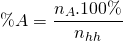 [% A = frac{{{n_A}.100% }}{{{n_{hh}}}}]