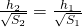 frac{h_2}{sqrt{S_2}}=frac{h_1}{sqrt{S_1}}